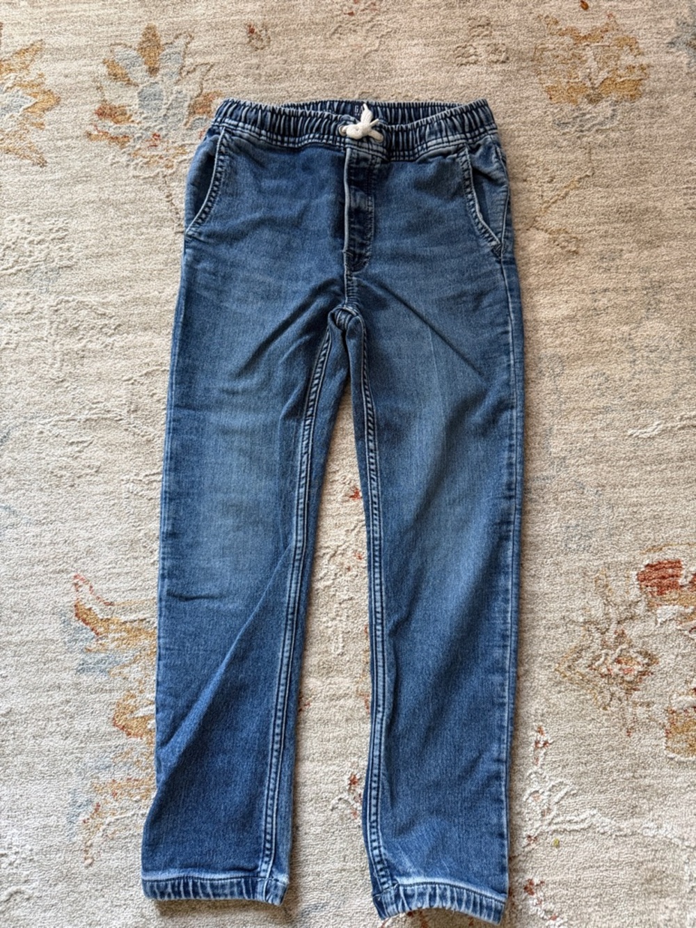 Kids Elastic-Waist Blue Denim Joggers